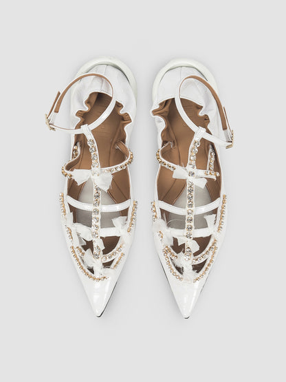 White Tootsie ballet flats