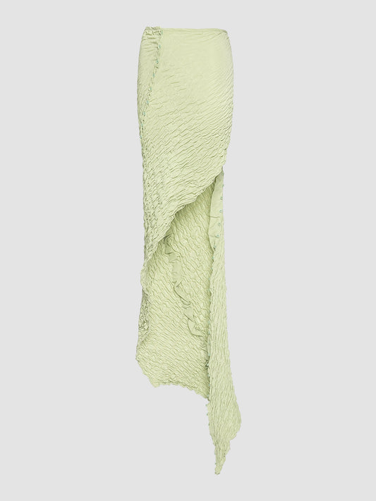 Pistachio green Slanted multiway long skirt