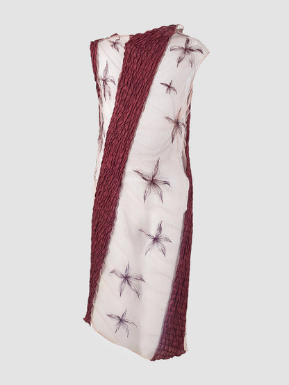 Maroon-pink Blended Gorden midi dress