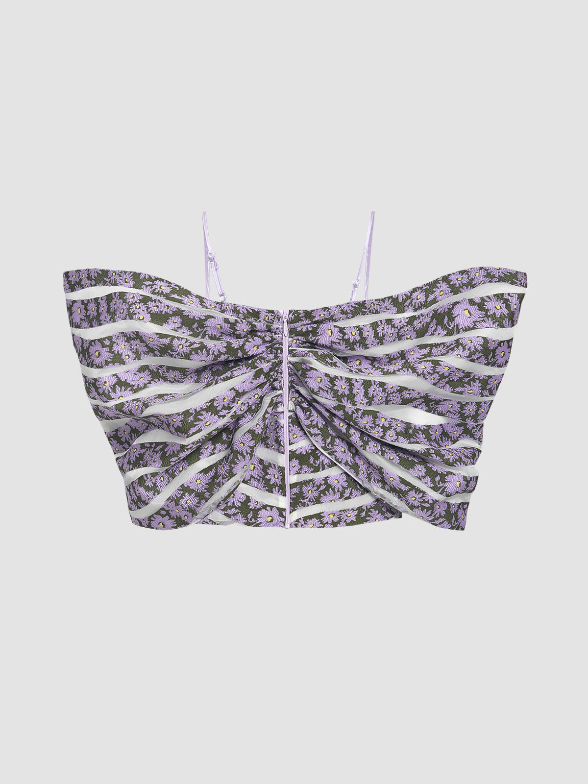 Bow Camisole Top in Purple Floral