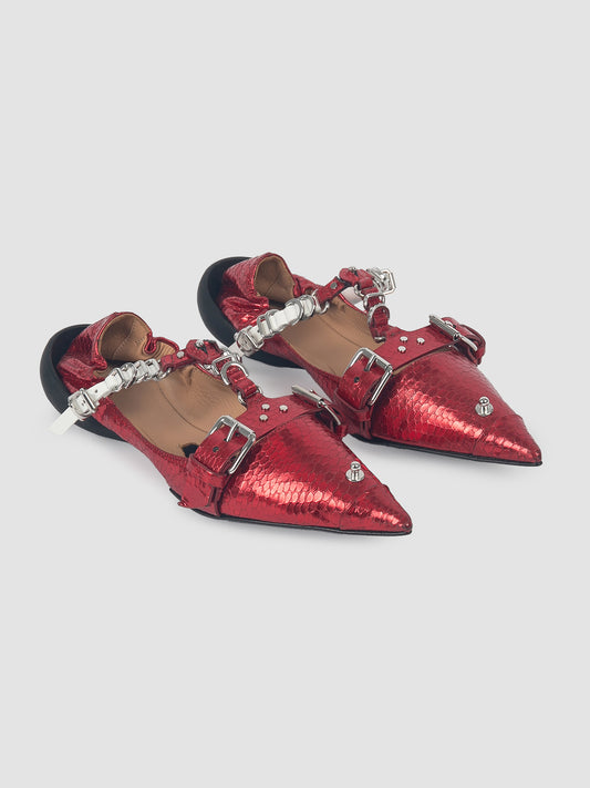 Ballet Flats in Patsy Red