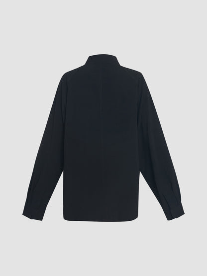 Black Part 5 long-sleeved loose shirt with double collar