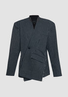 Denim faux double breasted blazer