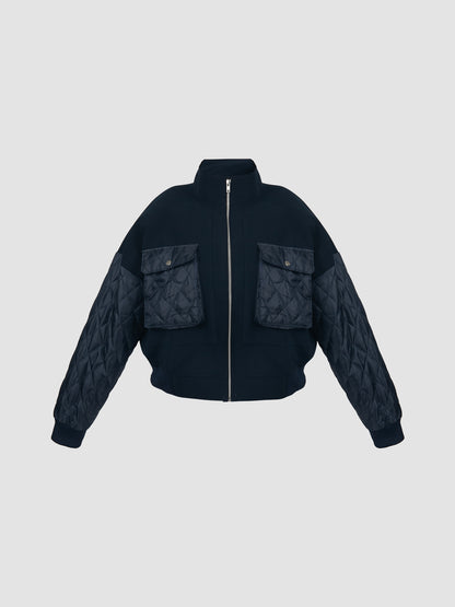 Bomber Quilt Jacket in Navy