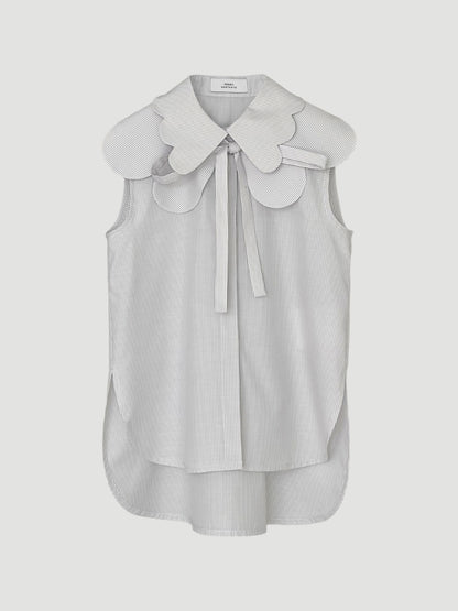 Grey stripes Amazake sleeveless shirt