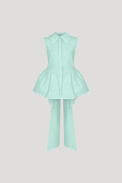 Ice Blue Acte Asymmetrical Shirt