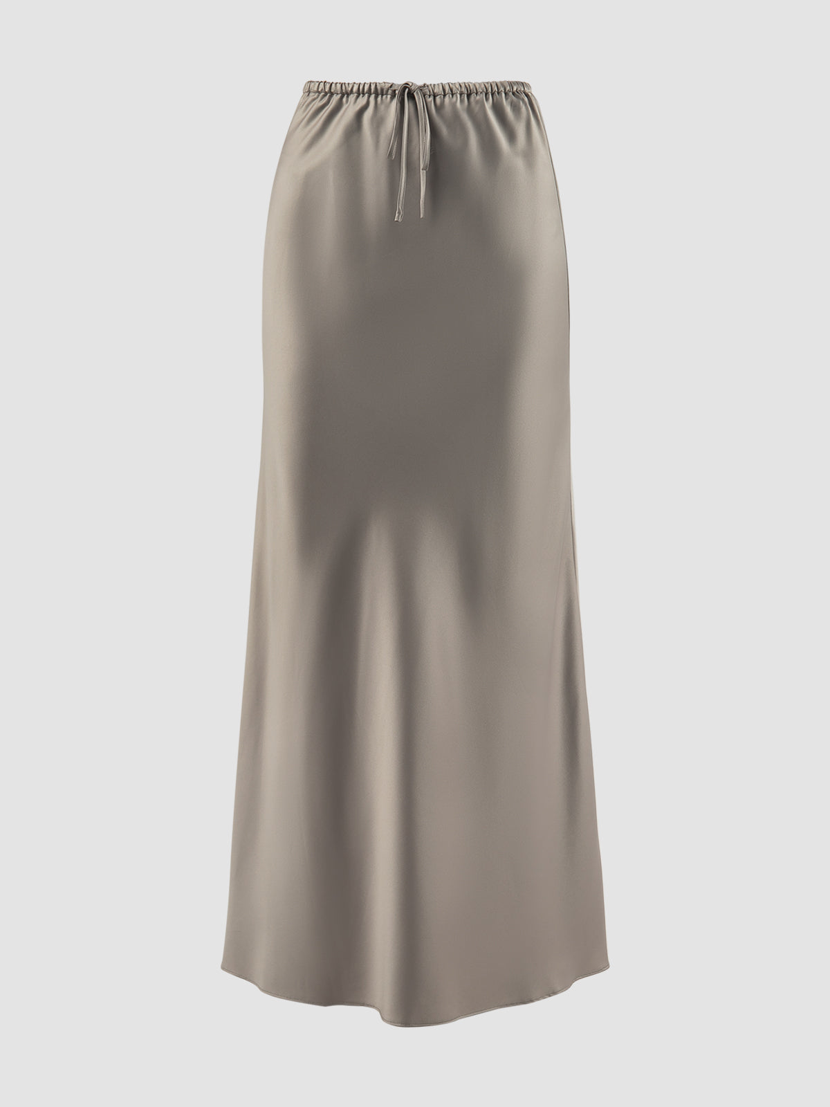 Beige long silky skirt