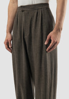 Brown wool pleated harem pants