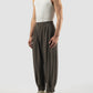 Brown wool pleated harem pants