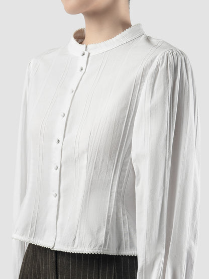 Ivory lace trimmed shirt