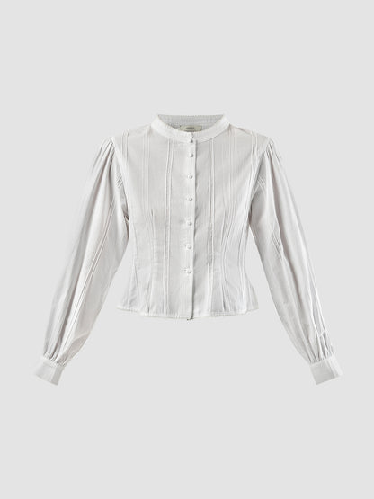 Ivory lace trimmed shirt