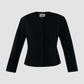 Black wool blend rounded shoulder jacket