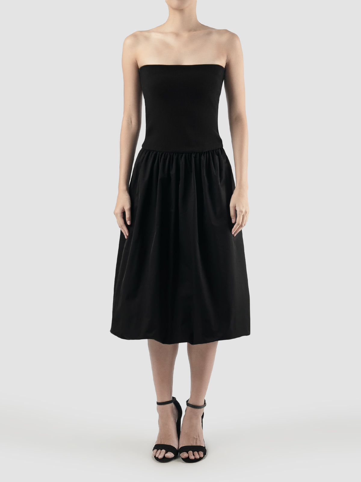 Black Banding Volume midi skirt