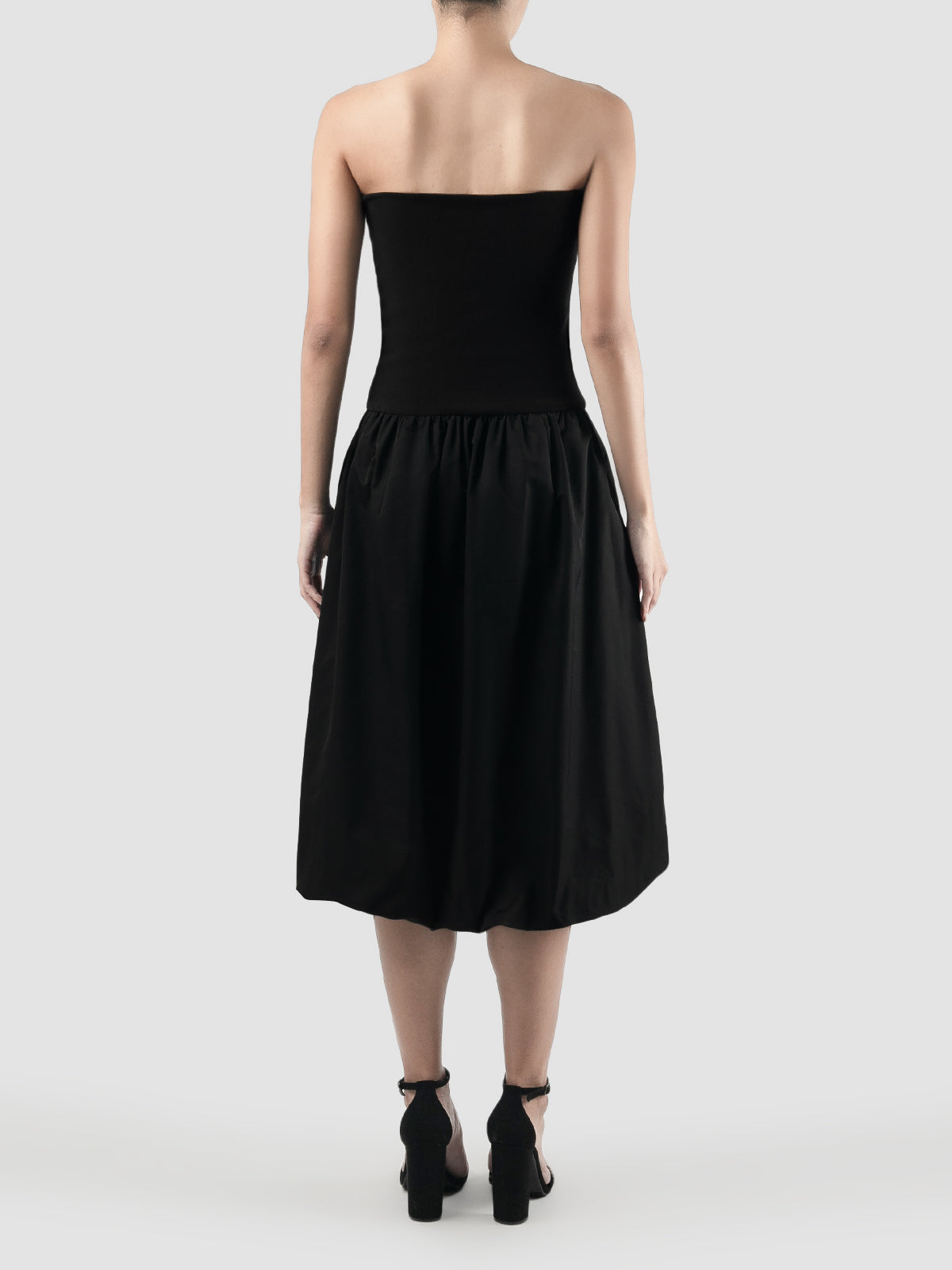 Black Banding Volume midi skirt