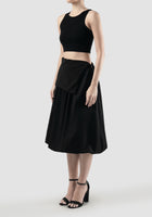 Black Banding Volume midi skirt