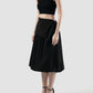 Black Banding Volume midi skirt