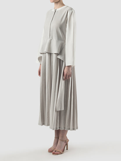 White Alana long-sleeved maxi dress