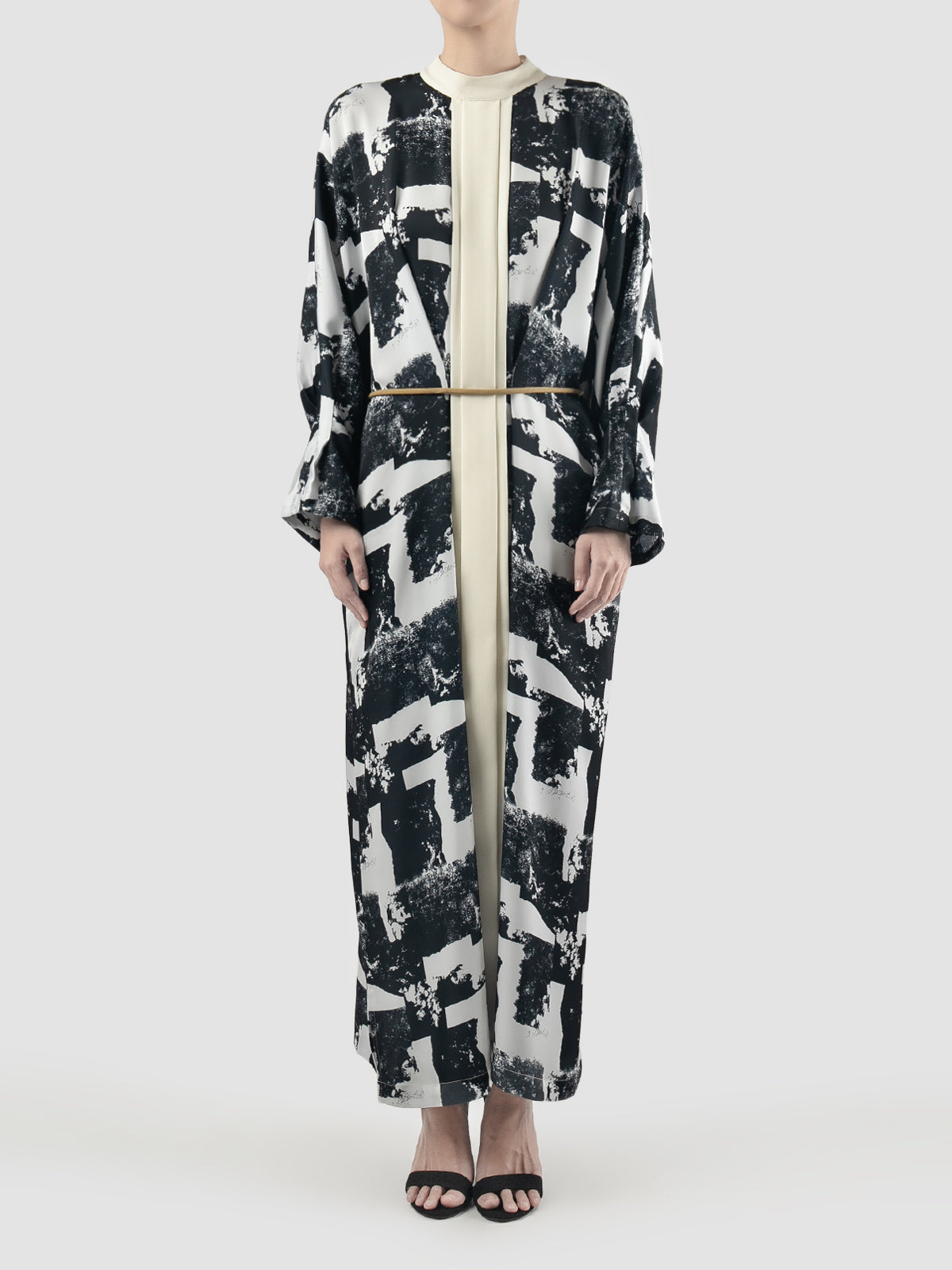 Black Dove maxi dress with abstract cloud print