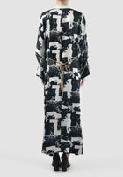 Black Dove maxi dress with abstract cloud print