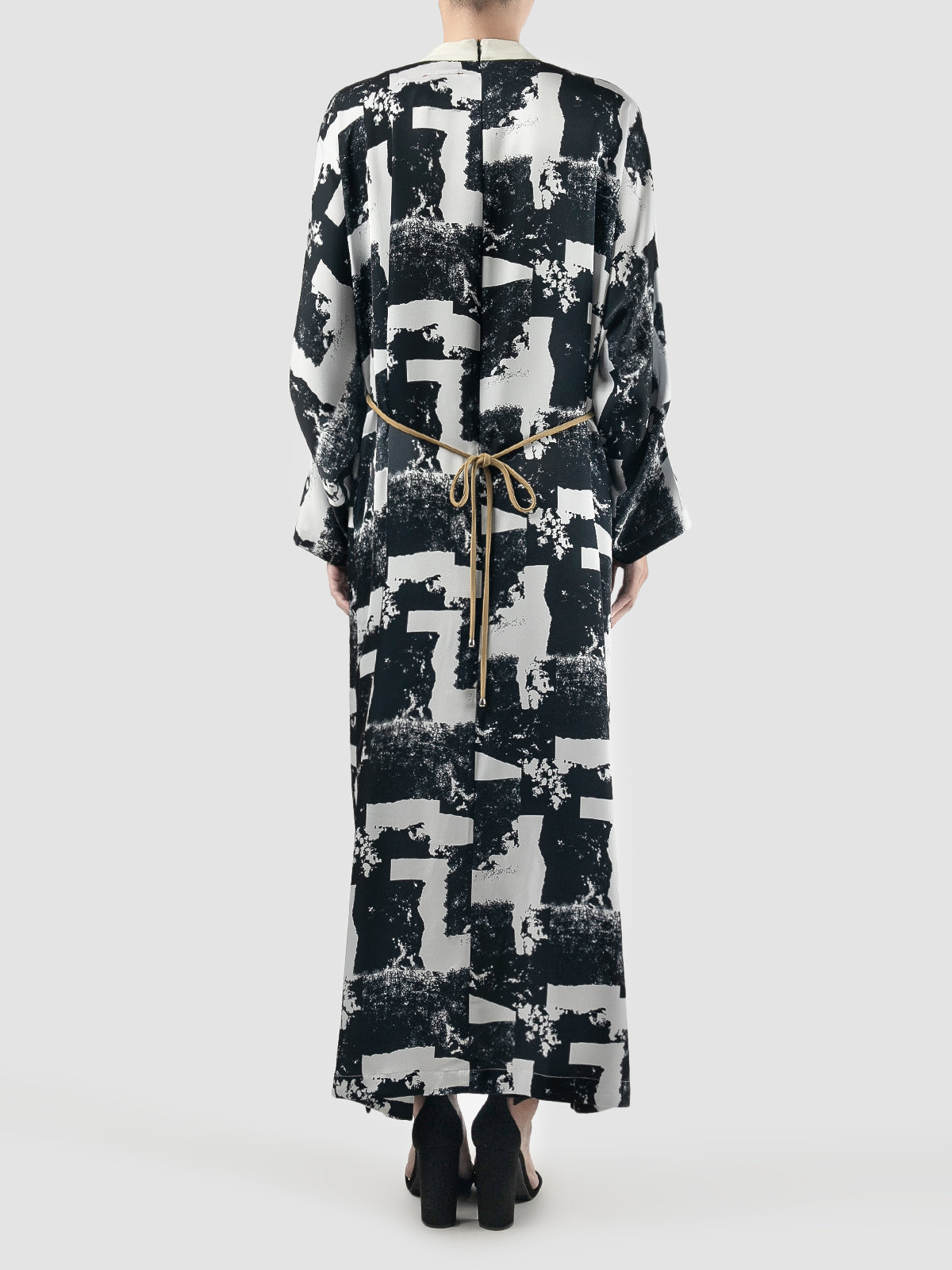 Black Dove maxi dress with abstract cloud print