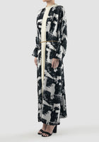 Black Dove maxi dress with abstract cloud print