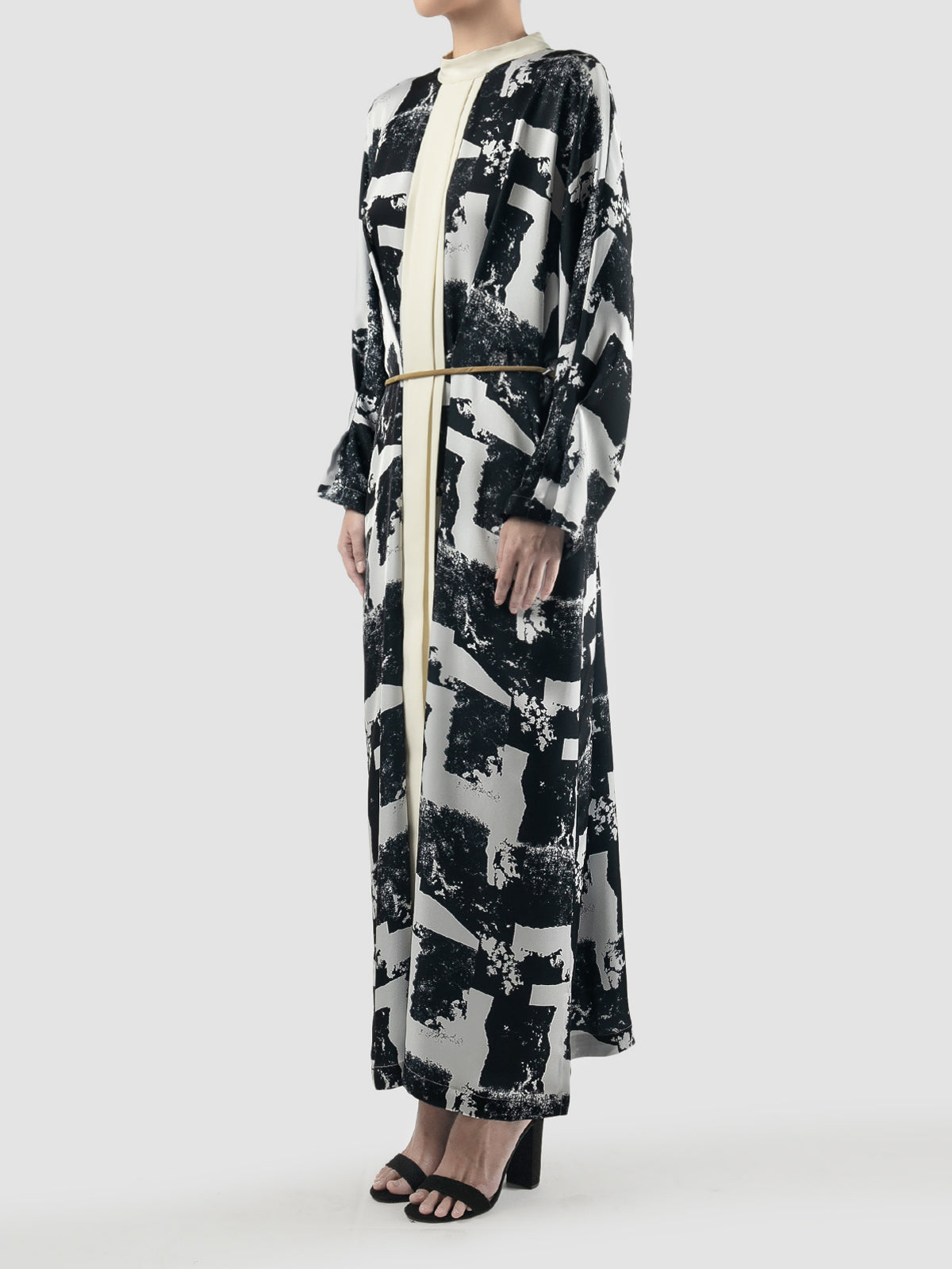 Black Dove maxi dress with abstract cloud print