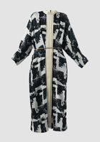 Black Dove maxi dress with abstract cloud print