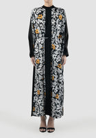 Black Dove maxi dress with abstract flower print