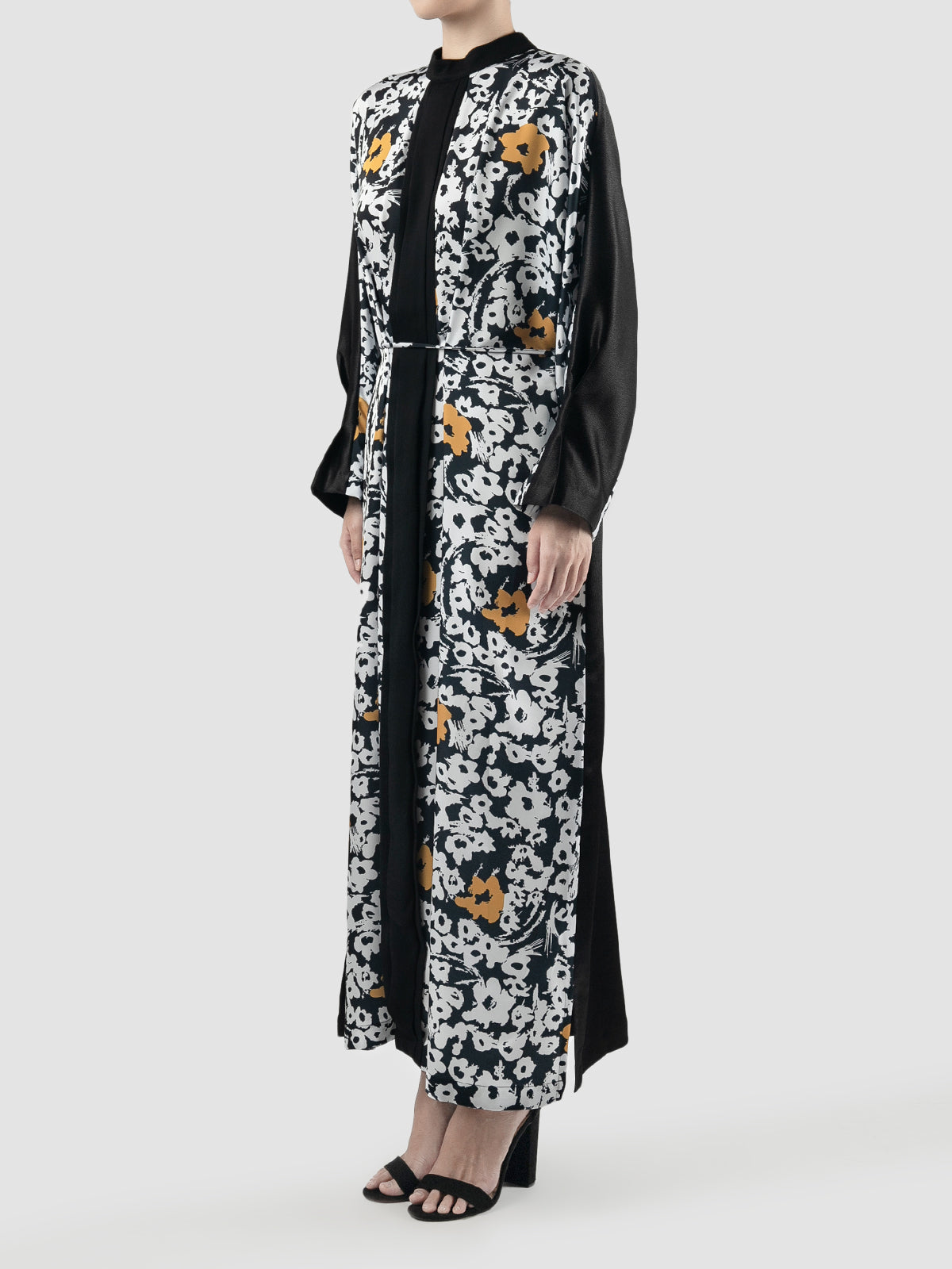 Black Dove maxi dress with abstract flower print