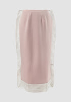 Pink Dove lace-detailed midi skirt