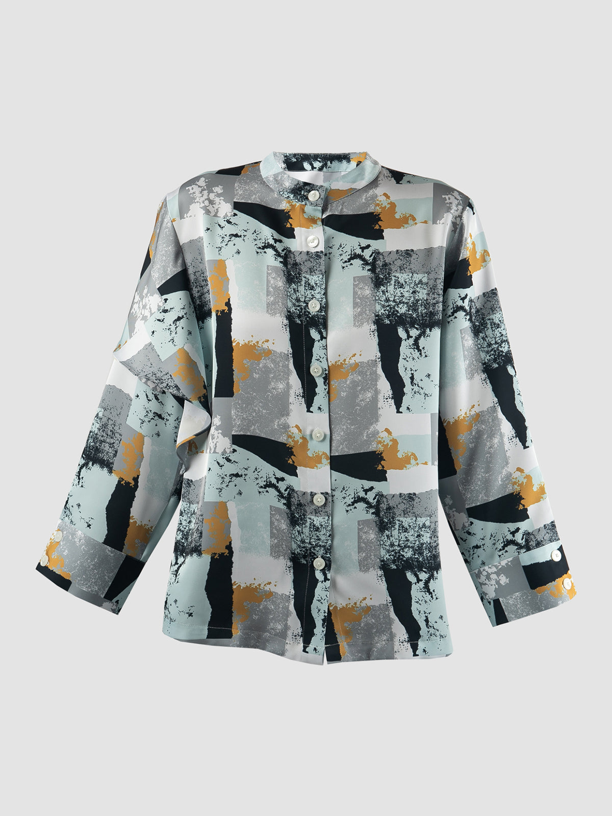 Blue Alana blouse with cloud mist print