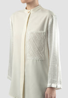 White Jinia blouse with lace pocket