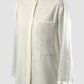 White Jinia blouse with lace pocket