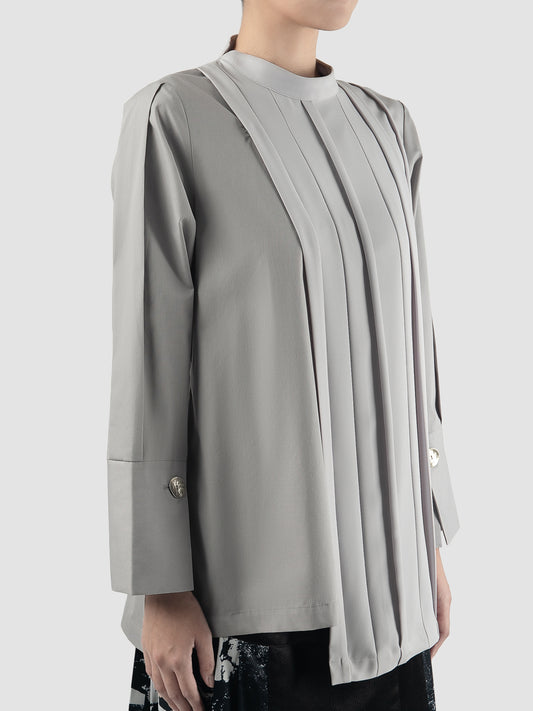 Grey Fen asymmetric blouse