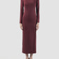 Burgundy turtleneck long dress