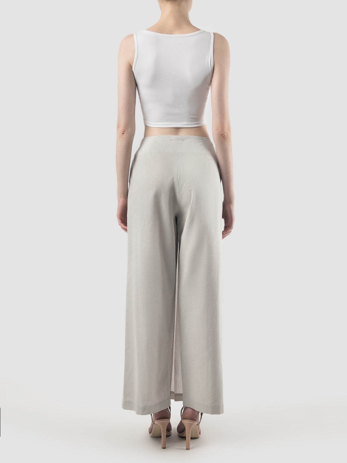 Silver Fen pleated-wrap wide-leg pants