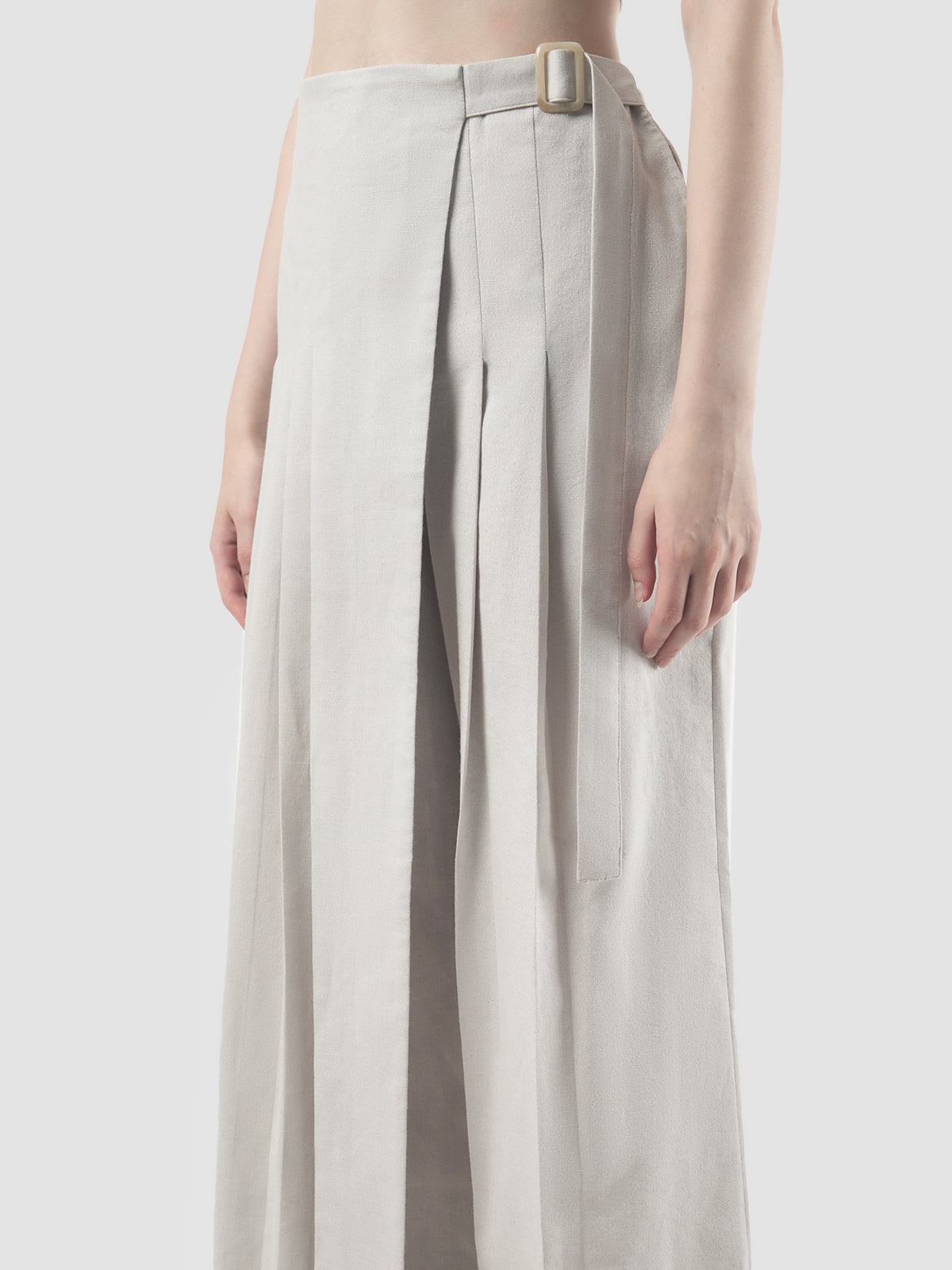 Silver Fen pleated-wrap wide-leg pants