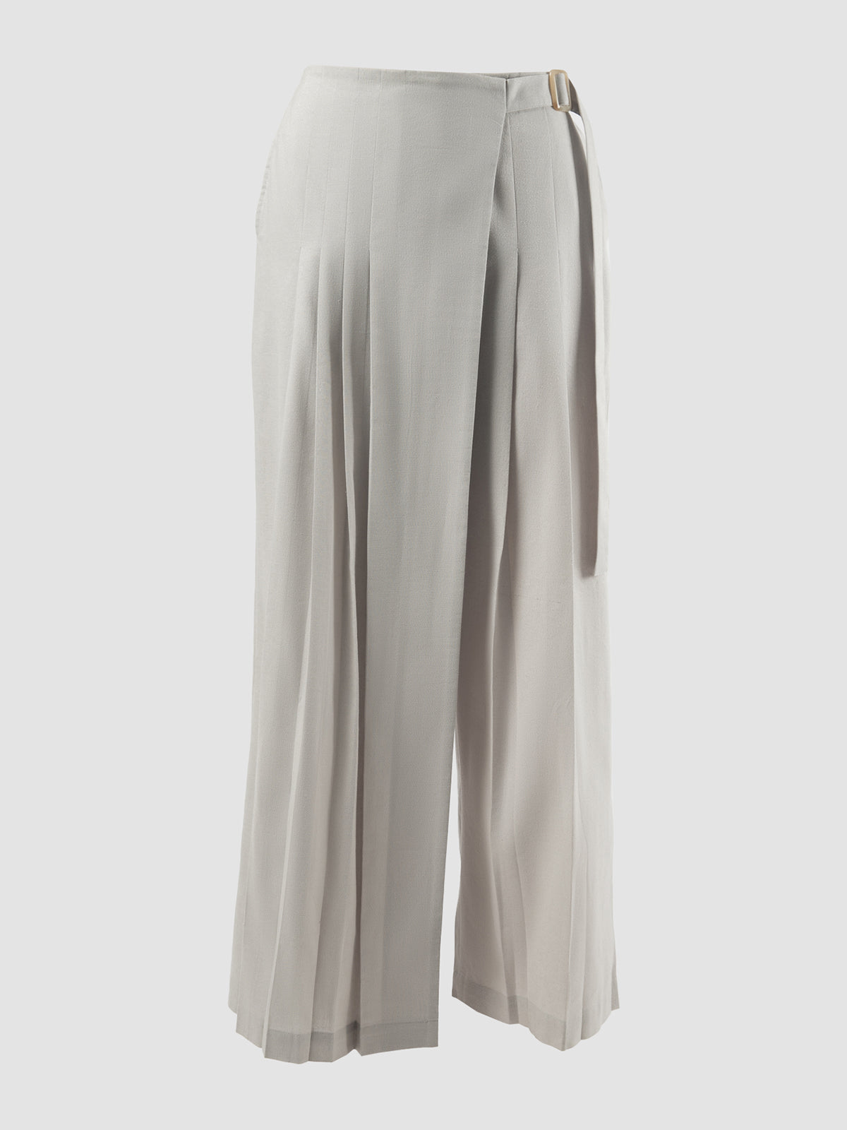 Silver Fen pleated-wrap wide-leg pants