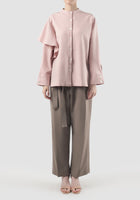 Pink Alana blouse with asymmetric long sleeves