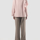 Pink Alana blouse with asymmetric long sleeves