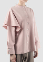 Pink Alana blouse with asymmetric long sleeves