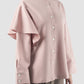 Pink Alana blouse with asymmetric long sleeves