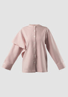 Pink Alana blouse with asymmetric long sleeves