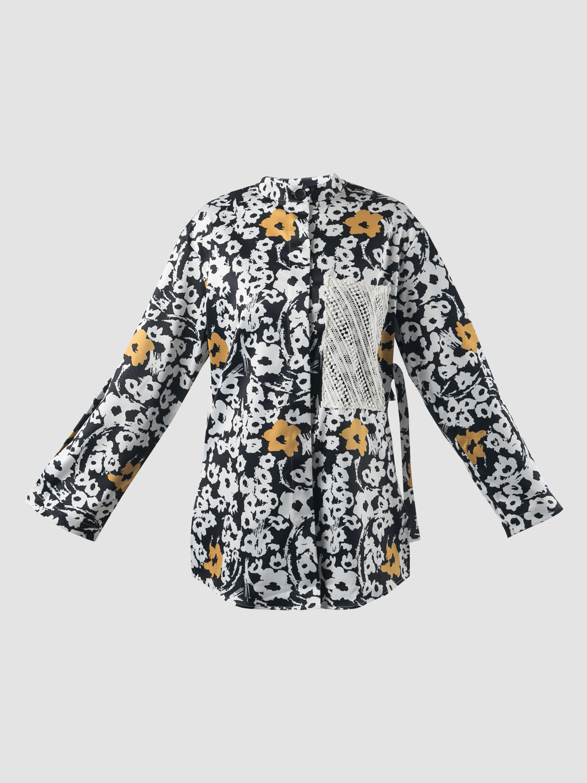 Black Jinia Flower abstract print blouse