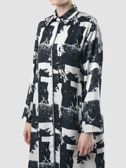 Black and white Vida Cloud shirtdress