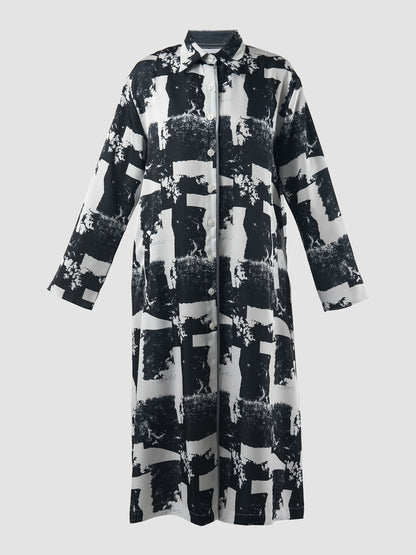 Black and white Vida Cloud shirtdress