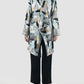 Cloud mist blue Fen outerwear with abstract prints