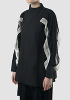 Black Saja lace-embellished blouse