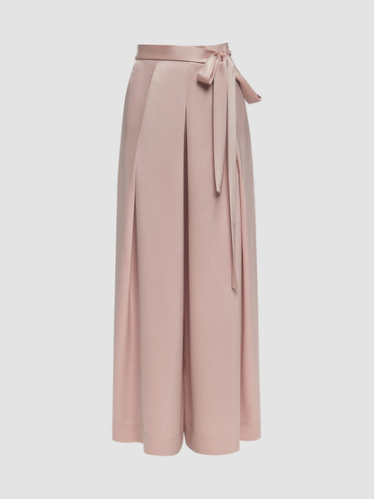 Blush pink Overlap Ribbon long pants