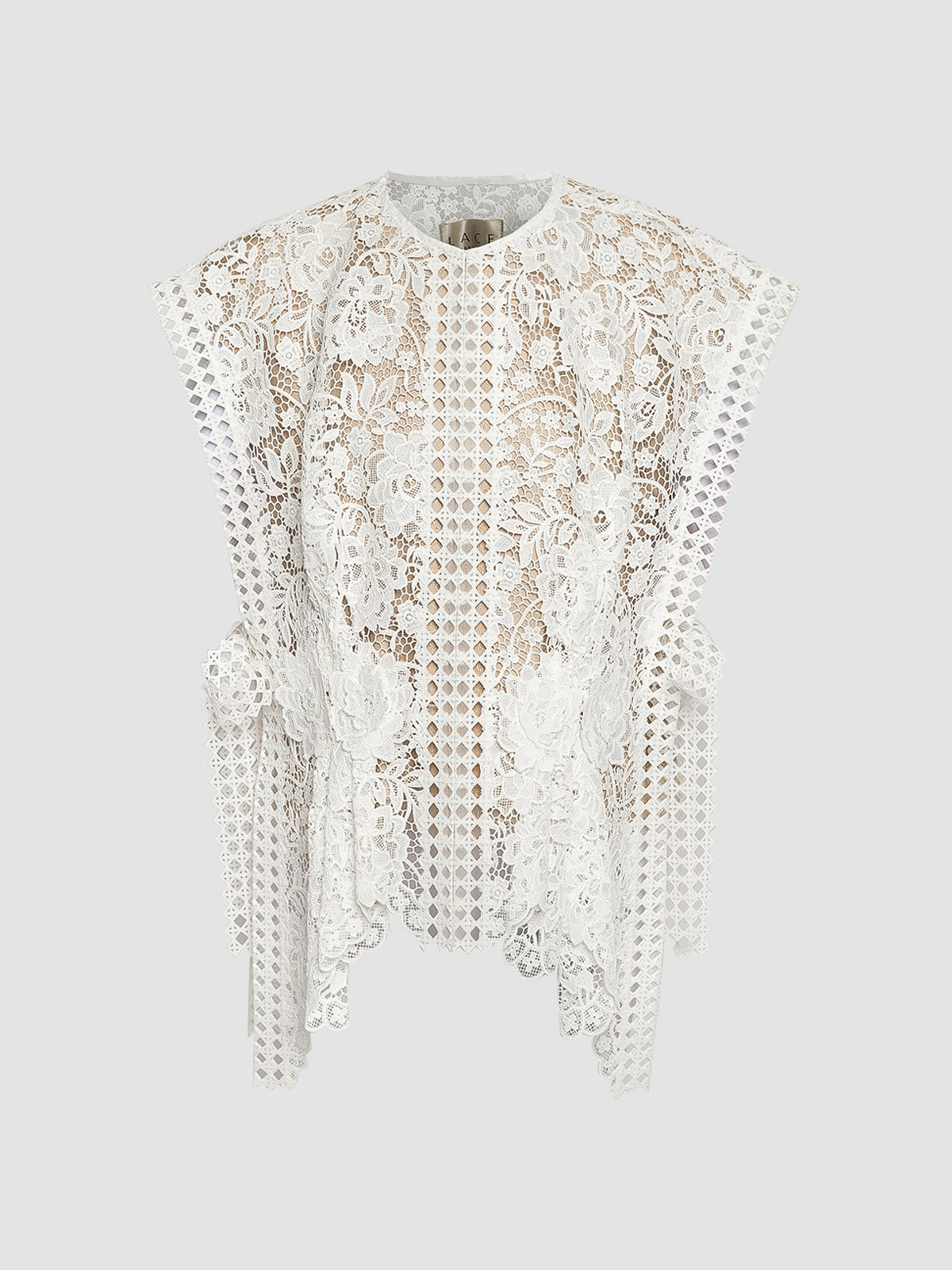 White 3D Flower Vest